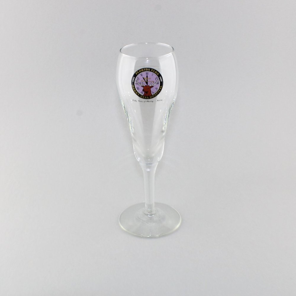 VTG Florida Elks Harry-Anna 1983 Hospital 50th Anniversary Glass Champagne Tulip